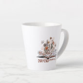 刻々楽しむとメッセージ前向き カフェラテマグ (右アングル)