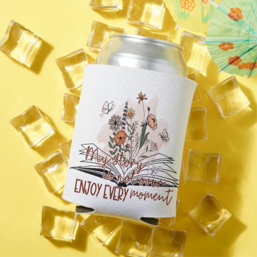 刻々楽しむとメッセージ前向き 缶クーラー (インサイチュ 夏)