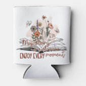 刻々楽しむとメッセージ前向き 缶クーラー (正面)