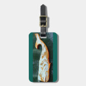 刻まれたクジララベル ラゲッジタグ (正面縦)