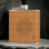 刻まれたケルト結び目模様フェイクレザーアイリッシュ包まれたお尻 フラスク