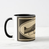 刻まれたライフルのマグ マグカップ (左)