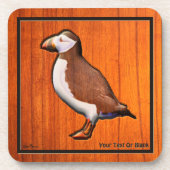 刻まれた大西洋のパフィン コースター (正面)