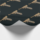 刻まれた旧式な銃のコレクター ラッピングペーパー (角)