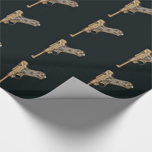 刻まれた旧式な銃のコレクター ラッピングペーパー (角)