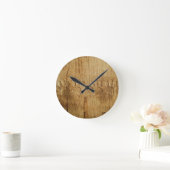 刻まれた木製の犬の足跡 ラウンド壁時計 (ホーム)