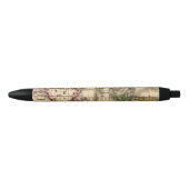 刻まれた東半球の地図 黒ボールペン (正面)