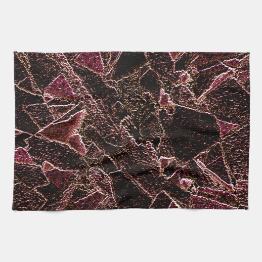 刻まれた茶色の岩のスタイルのテクスチャ キッチンタオル (横)