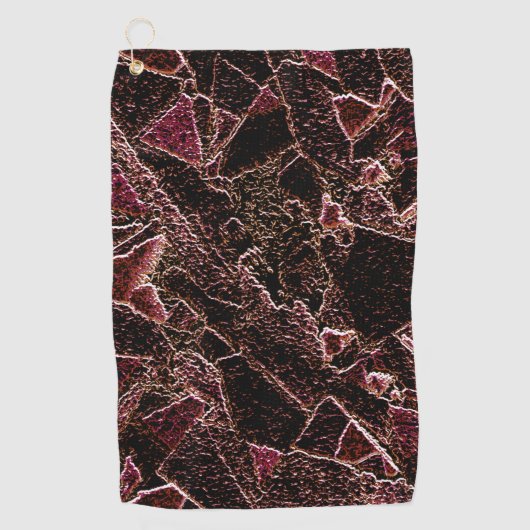 刻まれた茶色の岩のスタイルのテクスチャ ゴルフタオル (正面)