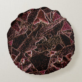 刻まれた茶色の岩のスタイルのテクスチャ ラウンドクッション
