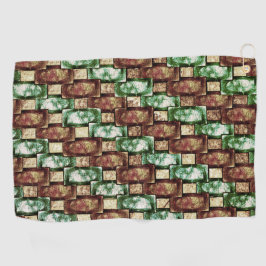 刻まれて斑点のある茶色の緑の長方形の部分 ゴルフタオル