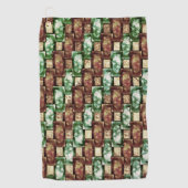 刻まれて斑点のある茶色の緑の長方形の部分 ゴルフタオル (正面)