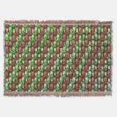 刻まれて斑点のある茶色の緑の長方形の部分 スローブランケット (正面)