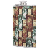 刻まれて斑点のある茶色の緑の長方形の部分 フラスク (左)