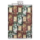 刻まれて斑点のある茶色の緑の長方形の部分 フラスク (正面)