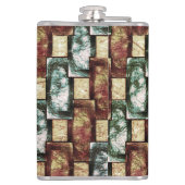 刻まれて斑点のある茶色の緑の長方形の部分 フラスク (裏面)