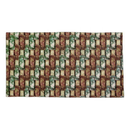 刻まれて斑点のある茶色の緑の長方形の部分 枕カバー