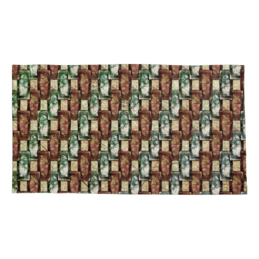 刻まれて斑点のある茶色の緑の長方形の部分 枕カバー (裏面-左)