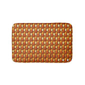 刻まれて汚れたオレンジ色の茶色のプレート バスマット (正面)