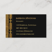 刻まれるエレガントな金ゴールド 名刺 (裏面)