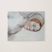 刻まれるキャサリン・ハワード(1520-42年)のポートレート ジグソーパズル (横)