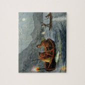 刻まれる北アメリカの軽い魚釣りに火をつけて下さい ジグソーパズル (縦)