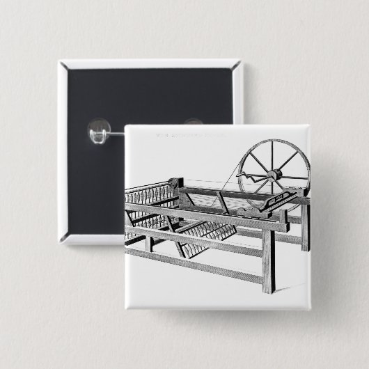 刻まれるHargreavesのジェニー回転 缶バッジ (正面&裏面)