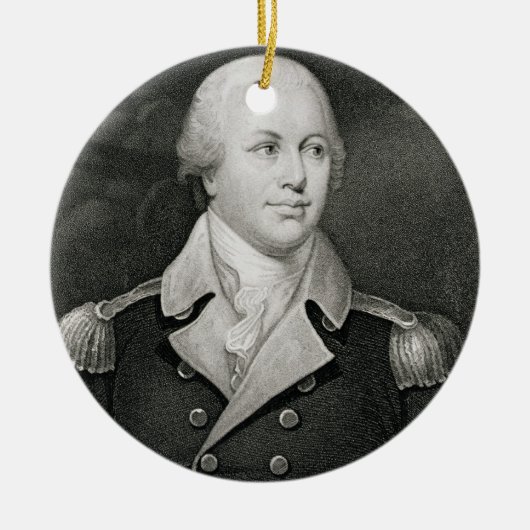 刻まれるMajor General Nathaniel Greene (1742-86年) セラミックオーナメント (正面)