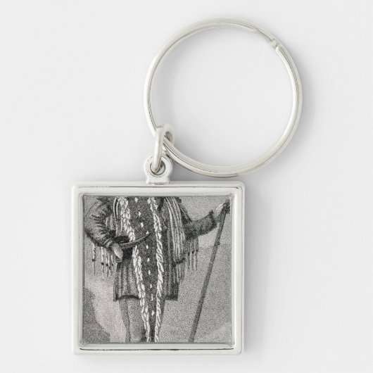 刻まれるMeriwetherルイスのポートレート キーホルダー (正面)