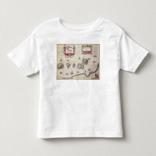 刻まれるMoluccan島の地図 トドラーTシャツ (正面)