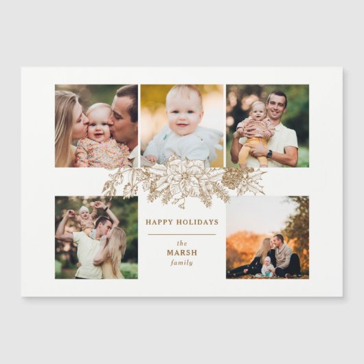 刻エレガントみ金ゴールドクリスマスフローラ5 – 写真 (正面)