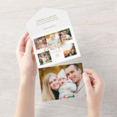 刻エレガントみ金ゴールドクリスマスフローラ5 – 写真 オールインワン招待状 (貼ってはがせる)