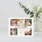 刻エレガントみ金ゴールドクリスマスフローラ5 – 写真 シーズンポストカード (スタンド正面)