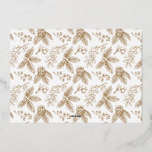 刻エレガントみ金ゴールドクリスマスフローラ5 – 写真 箔シーズンカード (裏面)