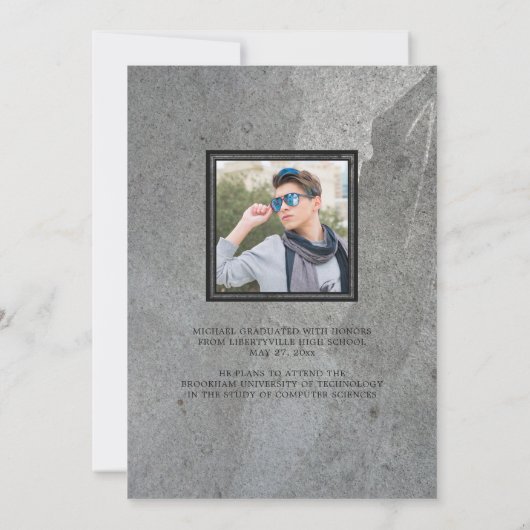 刻フォーマルみ石2枚の写真卒業 案内状 (裏面)