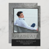 刻フォーマルみ石2枚の写真卒業 案内状 (正面/裏面)