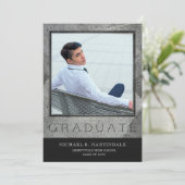 刻フォーマル石2枚写真卒業パーティー 招待状 (スタンド正面)