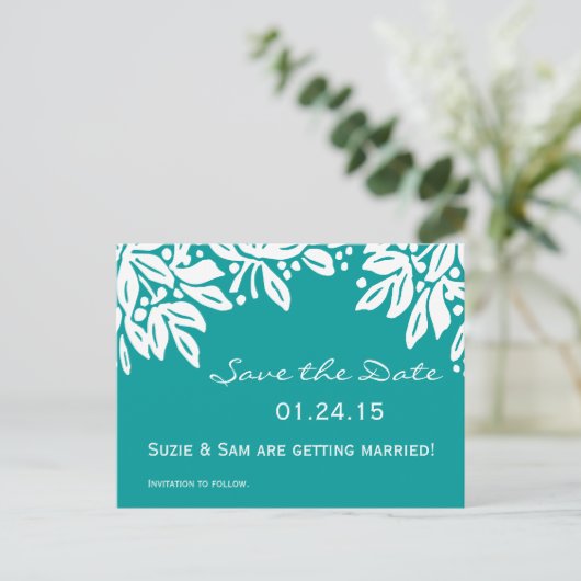 刻印されたフローラ結婚のパターン 案内ポストカード (スタンド正面)