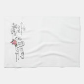 刻印されたヴィンテージフランスのタイポグラフィ キッチンタオル (横)