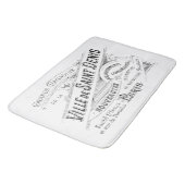 刻印されたヴィンテージフランスのタイポグラフィ バスマット (アングル)