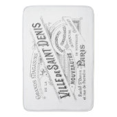 刻印されたヴィンテージフランスのタイポグラフィ バスマット (正面縦)