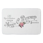 刻印されたヴィンテージフランスのタイポグラフィ バスマット (正面)