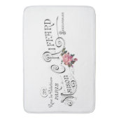 刻印されたヴィンテージフランスのタイポグラフィ バスマット (正面縦)