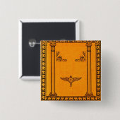 刻印された古い表紙の背景 缶バッジ (正面&裏面)