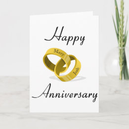 刻印された名前の相互にロックする結婚指輪 カード