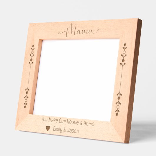 刻印されたMamaフォトフレーム – カスタム文字と名前 レーザー彫刻フレーム (左)