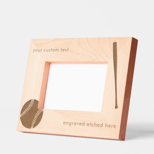 刻印カスタムのエッチングされたアメリカの野球こうもり レーザー彫刻フレーム (左)