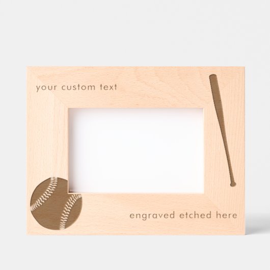 刻印カスタムのエッチングされたアメリカの野球こうもり レーザー彫刻フレーム (正面)