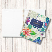 刻印カラフルされた花ビジネスのロゴモノグラム プランナー手帳