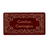 刻印ギルトレザーエフェクトパーソナル蔵書票 ラベル (正面)